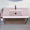 Modern  Console Vanity, Pink Ceramic Sink, 43